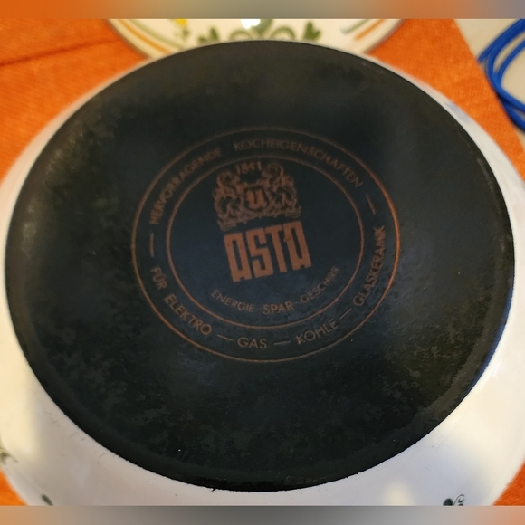 Vintage Germany ASTA 1851 Floral Metal Enamel Lid HANDLES BENIFITS CHARITY - Picture 8 of 9